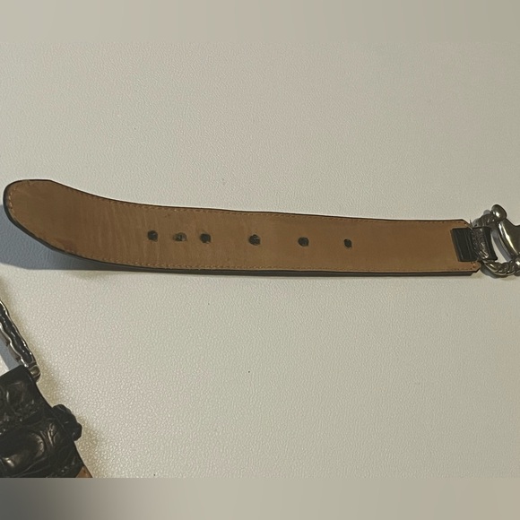 Vintage Brighton Black Leather Bit Belt Size M Silver Tone Style 22403 1996 - Picture 4 of 15